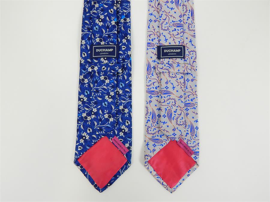 Two, unused, Duchamp, silk ties