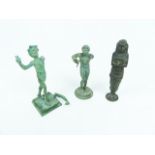 Three, antique, bronze classical figurines (Grand -tour era)