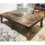 An antique Indian teak low table