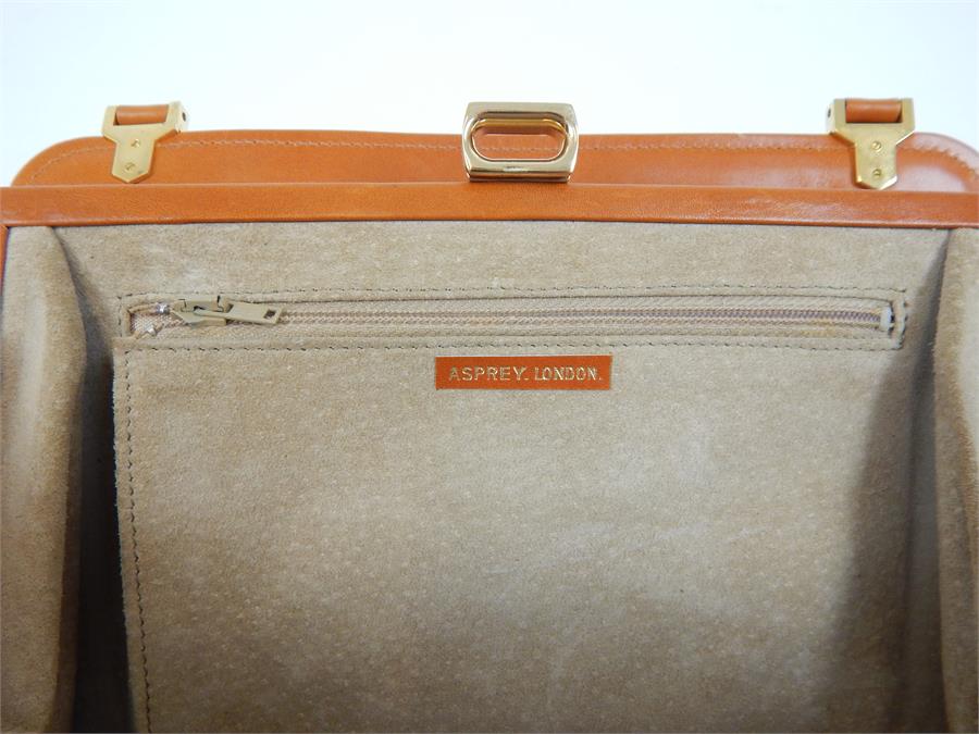 A vintage, unused, Asprey of London, brown calf leather handbag - Image 2 of 2