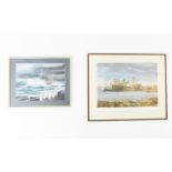 J. Lincoln-Rowe (Marine Society artist) signed Falklands coloured print and other