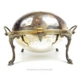 A Victorian silver plated oval chafing dish