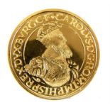 A 22 ct, yellow gold, Belgian 50 ECU coin