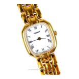 A gilt metal, ladies wristwatch by Tissot