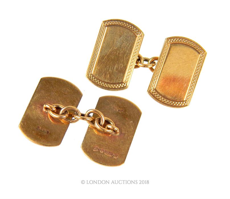 A pair of 9 ct yellow gold cufflinks - Image 2 of 2