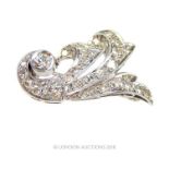 A platinum and diamond studded, Art Deco brooch