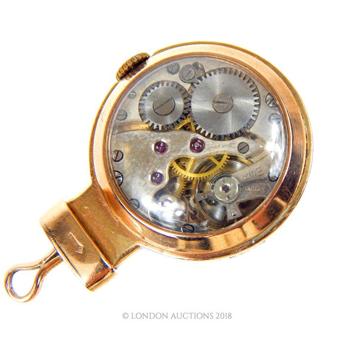 A 9 ct yellow gold, Art Deco, nurse's pendant watch - Image 2 of 2