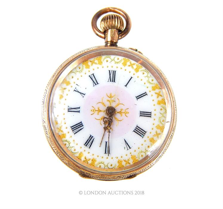 An antique, 9 ct yellow gold, miniature pocket watch