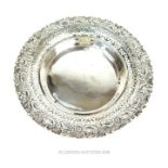 A turn of the last century sterling silver circular bonbon dish