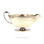 An Art Deco sterling silver sauce boat, Roberts & Dore