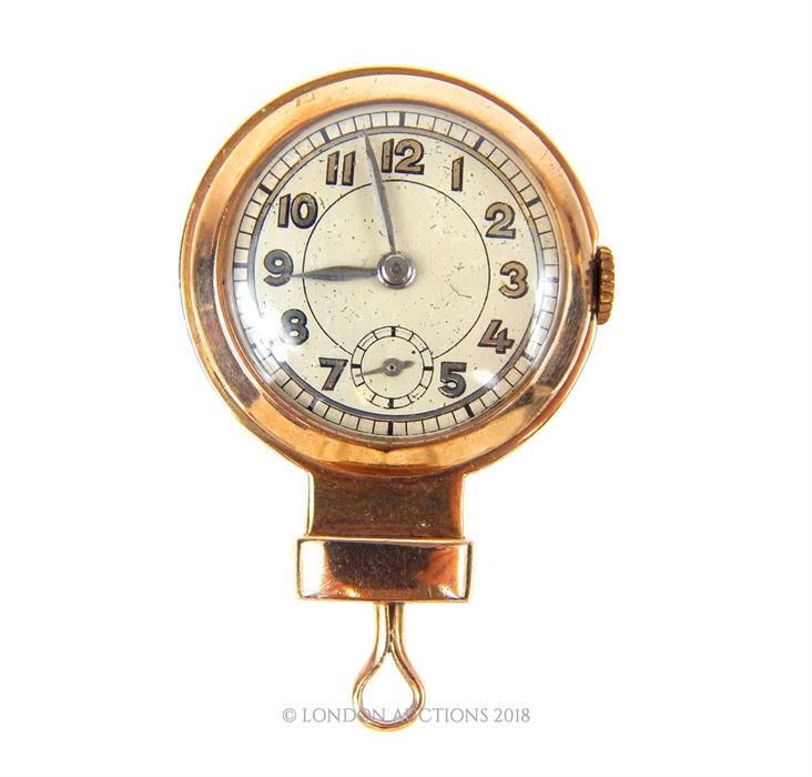 A 9 ct yellow gold, Art Deco, nurse's pendant watch