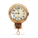 A 9 ct yellow gold, Art Deco, nurse's pendant watch