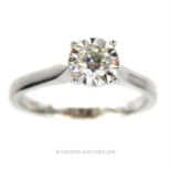 An 18 ct white gold, diamond solitaire ring (0.27 carats)