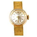 An 18 ct yellow gold, vintage, Tissot, ladies wristwatch