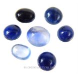 Seven cabochon sapphires (loose stones) totalling 23.13 carats