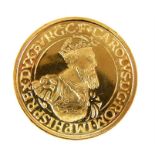 A 22 ct, yellow gold, Belgian 50 ECU coin