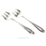 A pair of sterling silver bread forks, Viner's Ltd