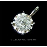 An 18 ct white gold, diamond pendant (0.25 carats)