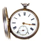 A Victorian sterling silver pocket watch, John Fleckner, London