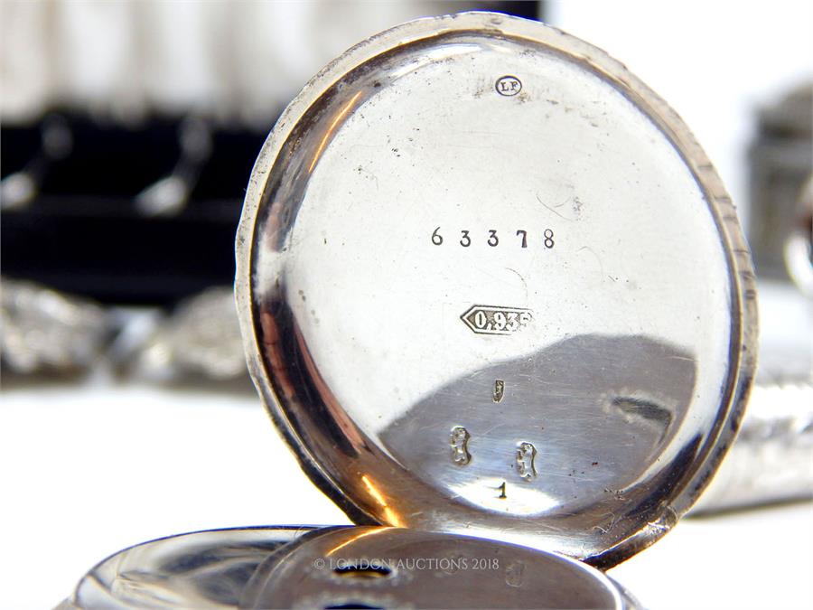 A collection of Asian silver and white metal items together with a silver pocket watch - Image 4 of 4