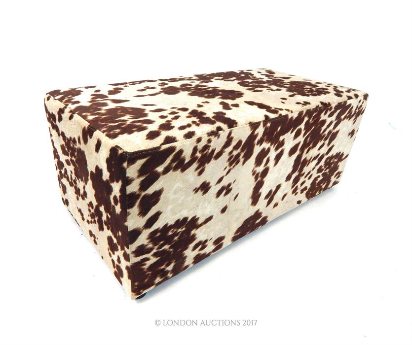 A faux cow skin rectangular stool - Image 2 of 2