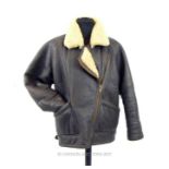 A gent's sheepskin and suede bomber jacket