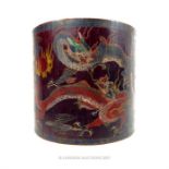 A fine, large, Chinese, lacquered, wooden pot/ tub