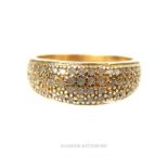 A 9 ct gold and diamond chip ring
