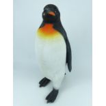 A large, decorative, painted, resin, Emperor penguin