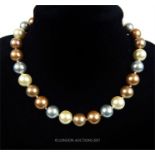 A polychrome faux pearl necklace