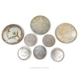 A small collection of Chinese, silver (reproduction) coins