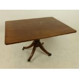 A Georgian mahogany rectangular tilt top table