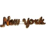 A distressed metal wall mounted New York sign