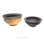 Two, Roman, black- earthenware bowls (1st-3rd Century AD)
