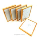 Five, unused, birch, 'Habitat' frames