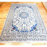 A Persian part silk Nain Isfahan carpet