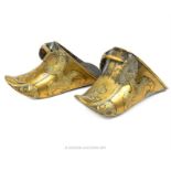 A 19th century, Pair of Colonial Spanish Brass Stirrups, South America, possibly Colombian.