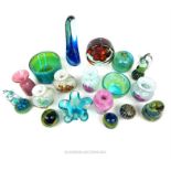 A collection of Mdina Glass including paperweights