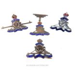 Four Royal Artillery sweetheart badges