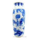 A Chinese blue and white vase; 38cm high.