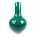 A Chinese green crackle glazed vase; 34cm high.