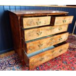 A Georgian figured walnut and cross banded chest