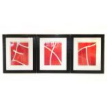 Nancy Wood, (Contemporary) A triptych of large, red, abstract letter artworks
