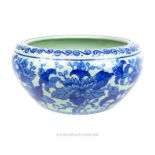 A 20th century Chinese blue and white bowl; 27cm diameter.