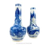 A pair of 19th century Chinese blue and white porcelain vases