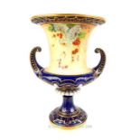 A hand-painted and gilded, Royal Worcester vase (a/f)