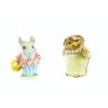 Two, early, Beswick, hand-painted, Beatrice Potter figurines