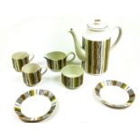 Midwinter Sienna Jessie Tait design two person coffee set comprising large coffee pot, milk jug,