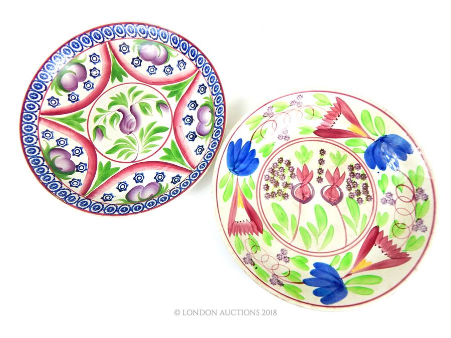 Two Sri lankan chargers with different designs; each approximately 36cm diameter.