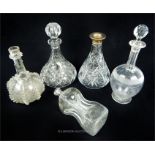 A collection of decanters